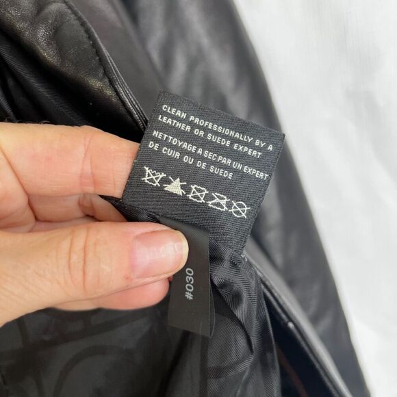 Cole Haan Black Lamb Skin Leather Jacket One Button Blazer Style Size Large - Picture 9 of 11
